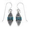 Authentic Sterling Silver Turquoise Water Wave Needlepoint Hook Dangle Earrings QX69207